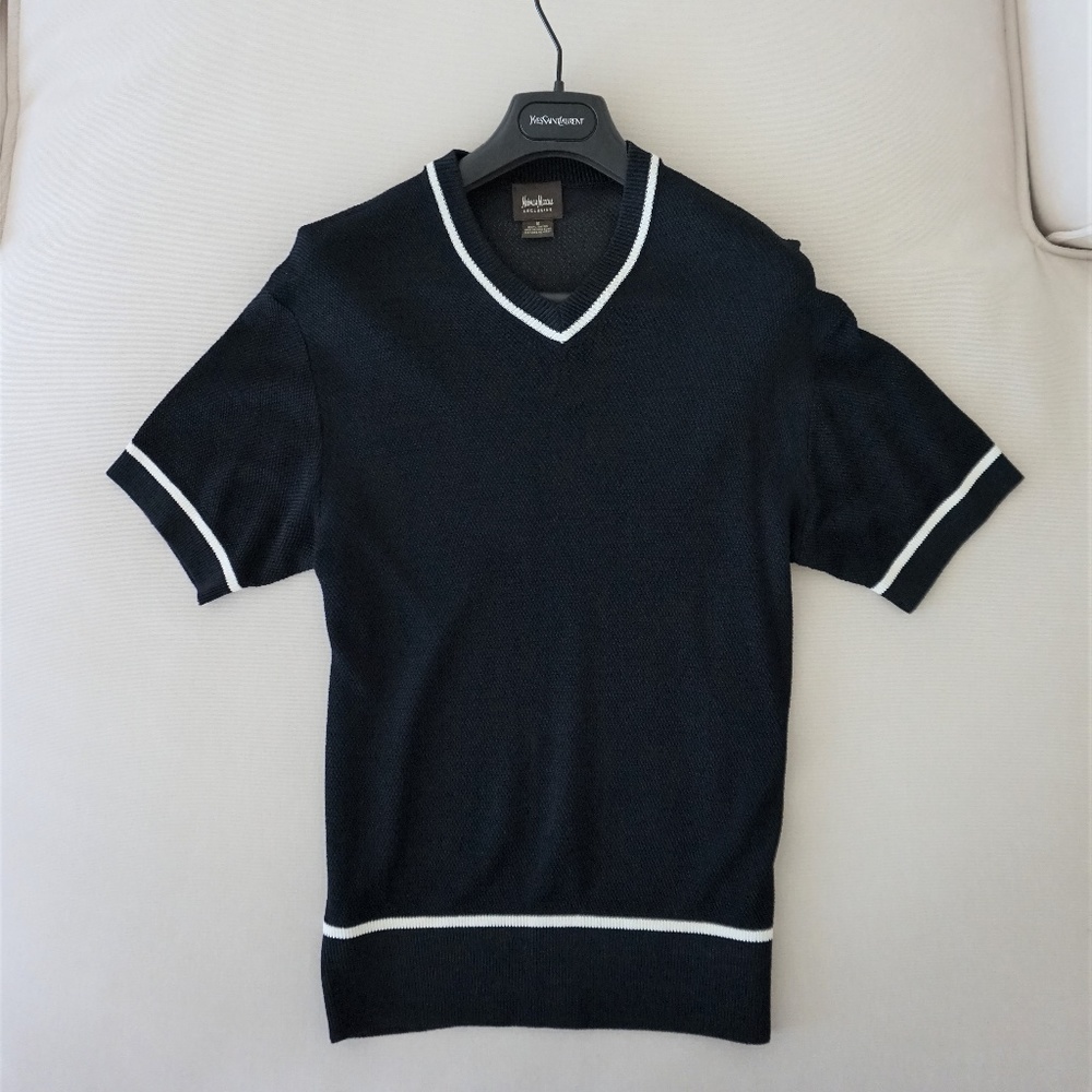 Summer Sweater Size S, V-neck, Navy Blue